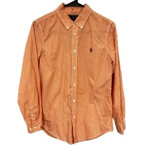 Polo by Ralph Lauren Orange Striped Kids Button Down Shirt